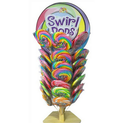 swirl pops on a wooden tree candy buffets